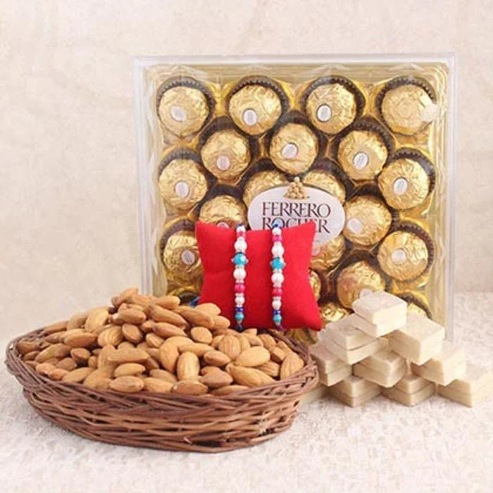 Impressive Pearl Rakhi Delicious Hamper