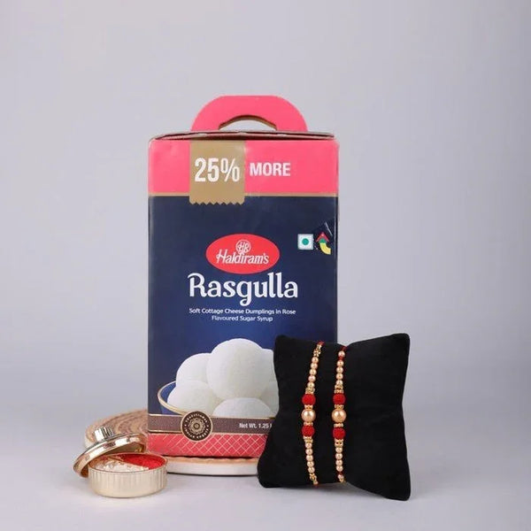 Set 2 Rakhi Set With Rasgulla