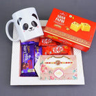 Beaded Rakhi With Chocolates N Mug In Tray Gift Hamper customer review image