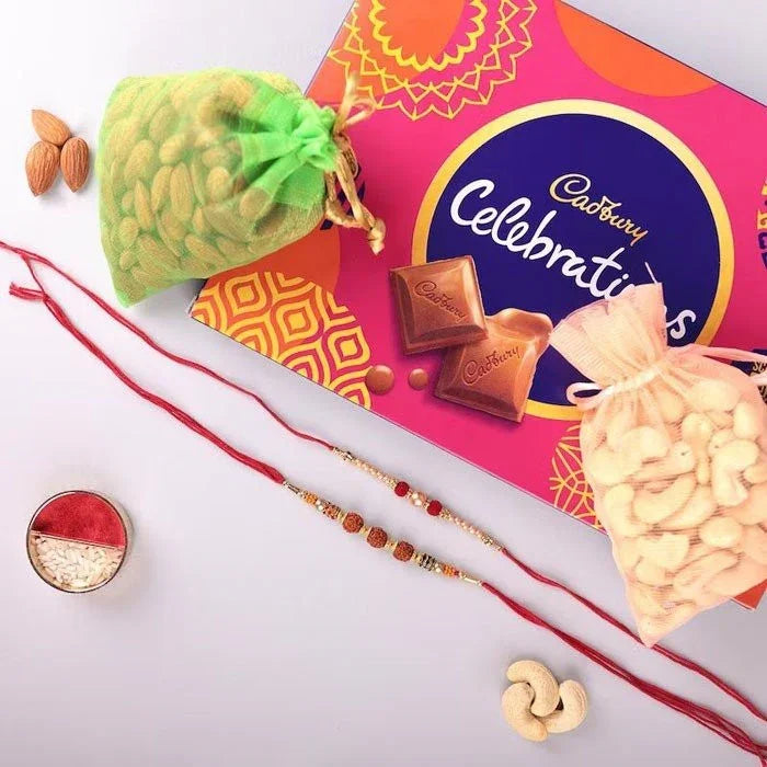 Set Of 2 Graceful Rakhi With Cadbury Celebration Combo