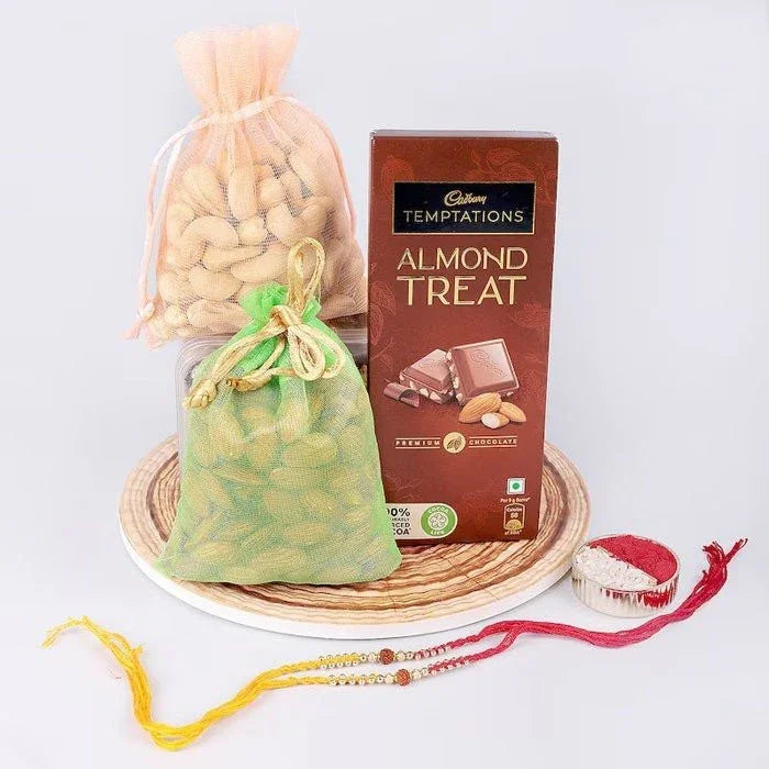 Rudraksha Beads Rakhi Combo