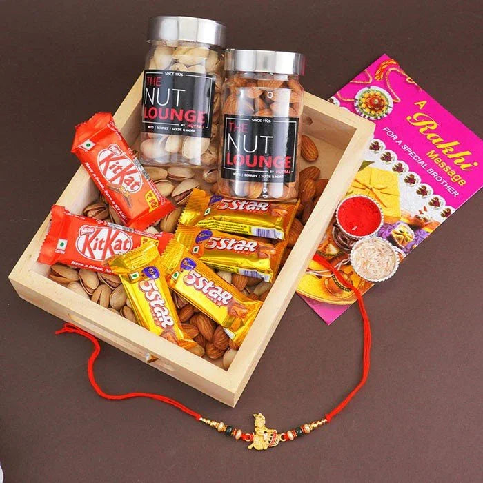 Krishna Rakhi With Dry Fruits N Chocolates