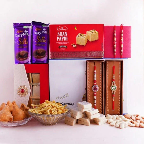 Set Of 4 Designer Rakhi With Signature Box