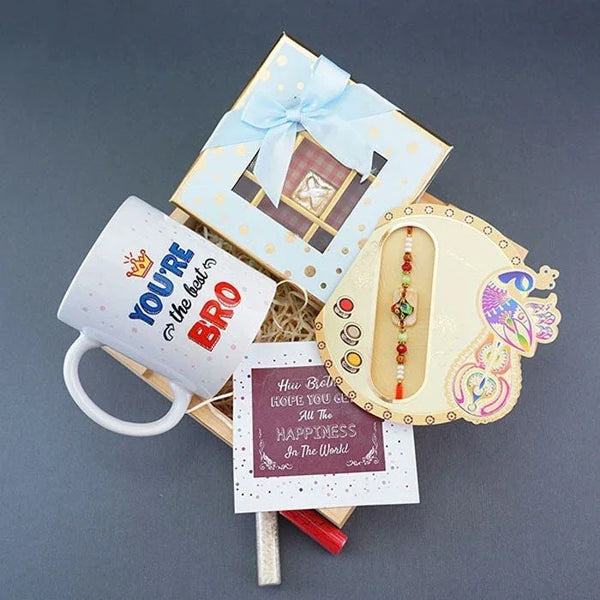 Rakhi With Chocolates N Mug For Brother Gift Hamper