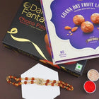 Om Rudraksha Bracelet Rakhi Sweets Combo customer review image
