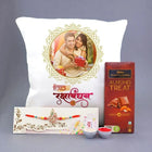 Auspicious Rakhi With Personalised Cushion N Choco customer review image