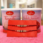 Haldiram Gulab Jamun Rasgulla with 2 Stone Studded Rakhis customer review image