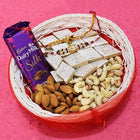Kaju Katli Dry Fruits Basket with Dairy Milk Silk & 2 Rakhis customer review image