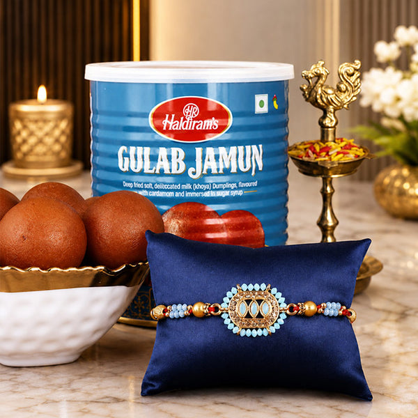 Pastel Rakhi With Gulabjamun