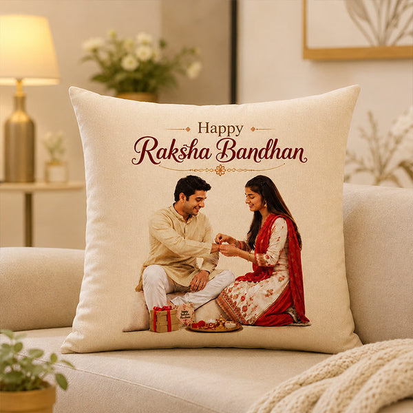 Personalised Photo Cushion for Raksha Bandhan Gift