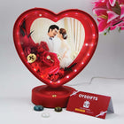 Personalised Heart Shape Led Photo Frame with flowers inside with touch sensor customer review image