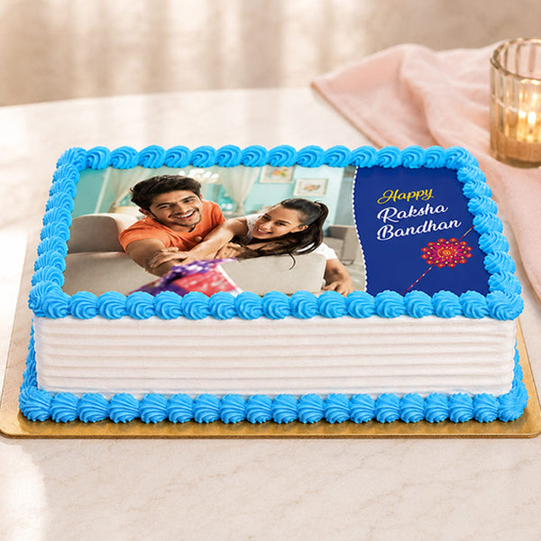 Personalized 1 Kg Raksha Bandhan Photo Cake