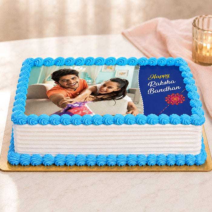 Personalized 1 Kg Raksha Bandhan Photo Cake