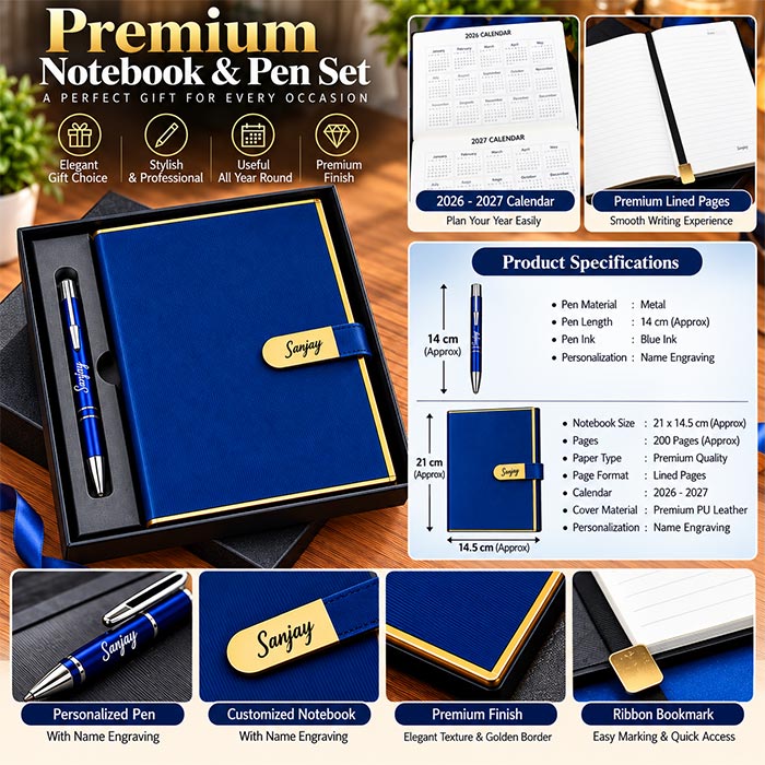 Personalized Notebook and Pen Gift Set