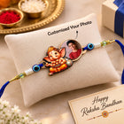 Personalized Ganesha Photo Rakhi with Evil Eye Beads for Brother customer review image