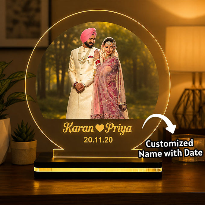Personalized LED Acrylic Wedding Photo Lamp – (7 Inch) - Personalized Gift in Kalyani