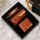 Personalized Leather Gift Set for Men – Wallet, Keychain & Pouch customer review image