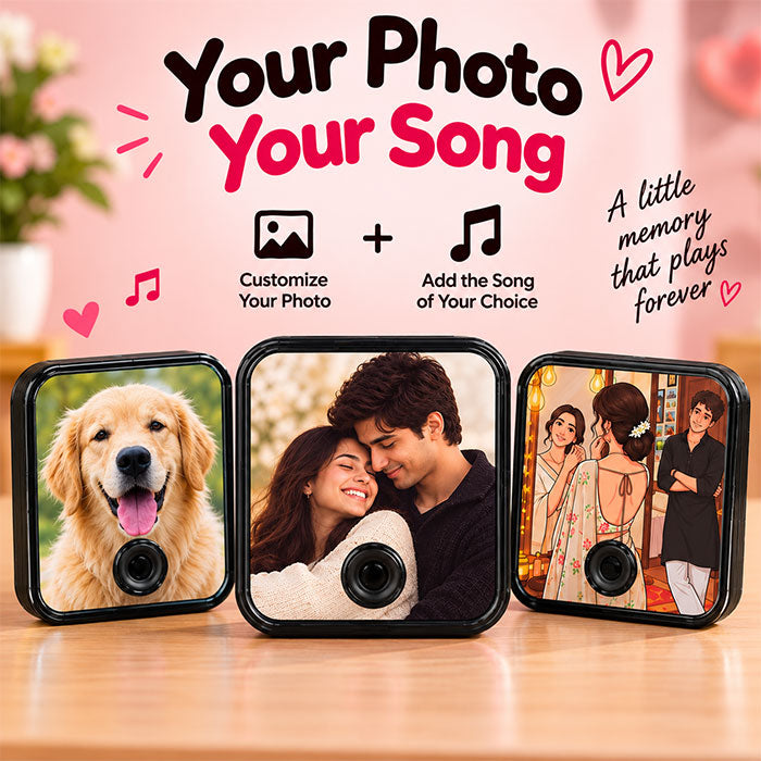 Personalized Music Fridge Magnet with Photo and Song