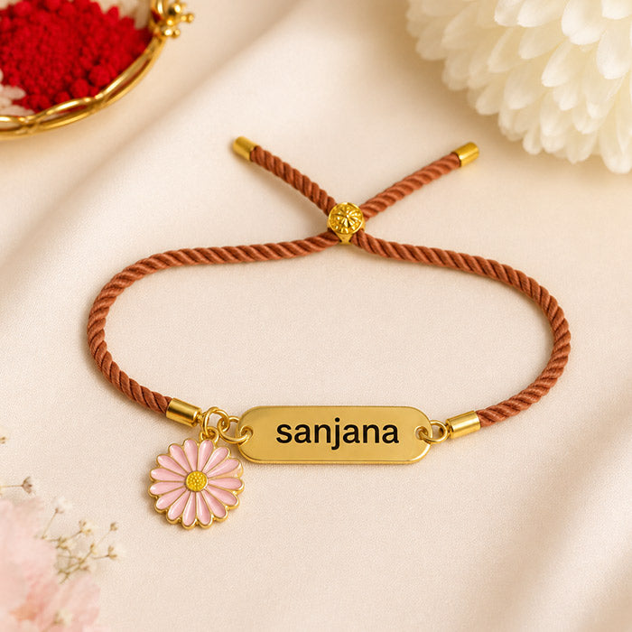 Personalized Thread Bracelet with Name Engraving Customized Name For Women
