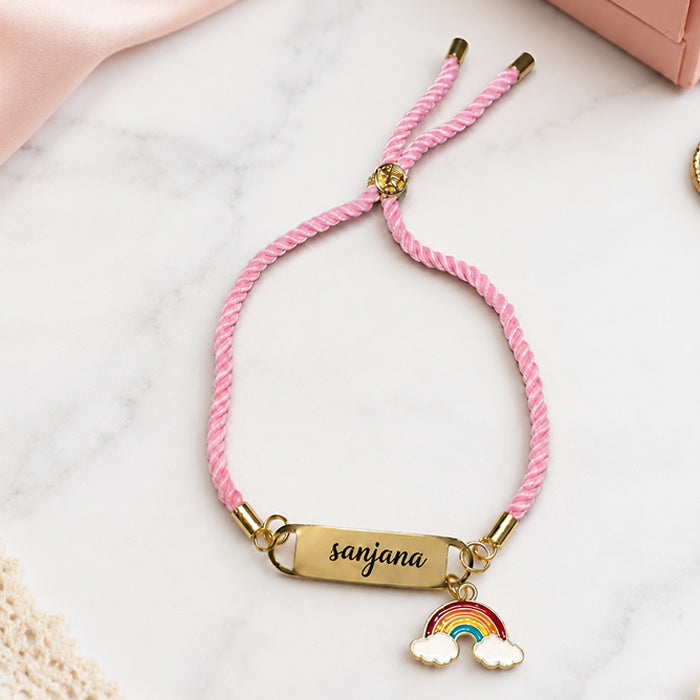 Personalized Thread Bracelet with Name Engraving Customized Name For Women