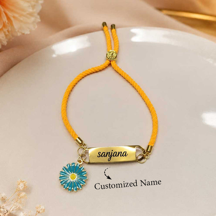 Personalized Thread Bracelet with Name Engraving Customized Name For Women