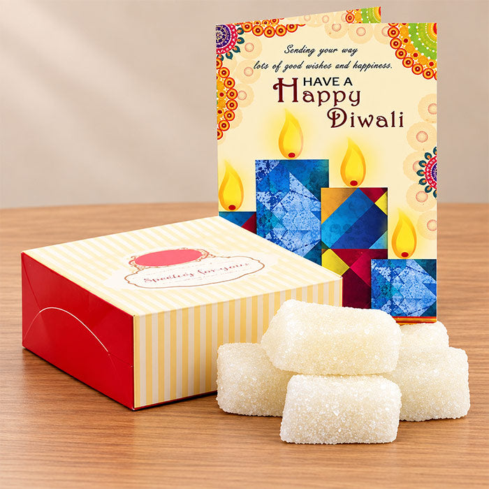 Petha Sweet Gift Box with Diwali Greeting Card