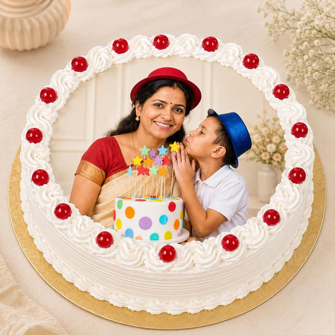 1 Kg Pineapple Photo Cake with Custom Image for Mom - Cake Delivery in Kalyani