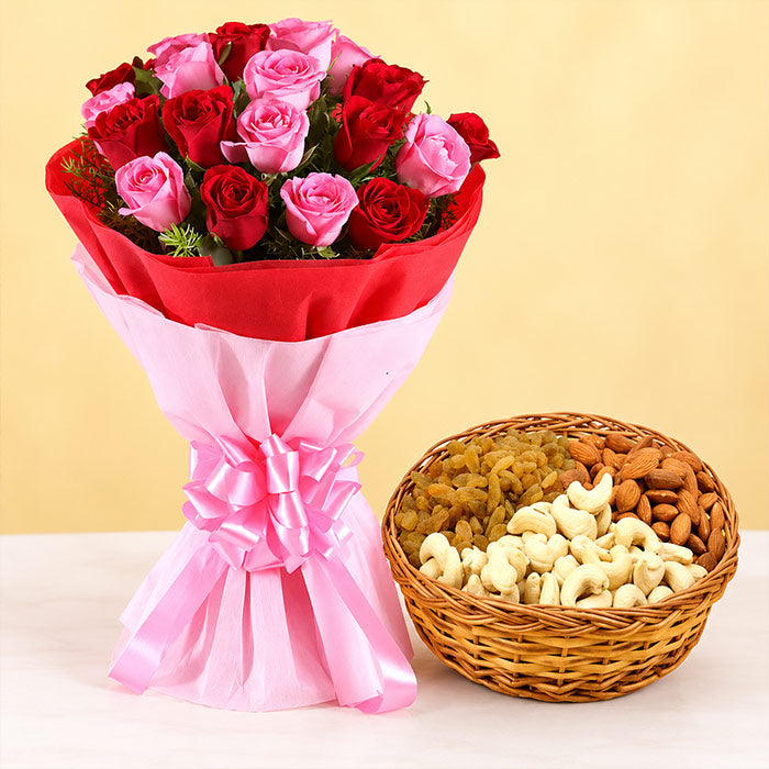 Pink Flowers and Dryfruit