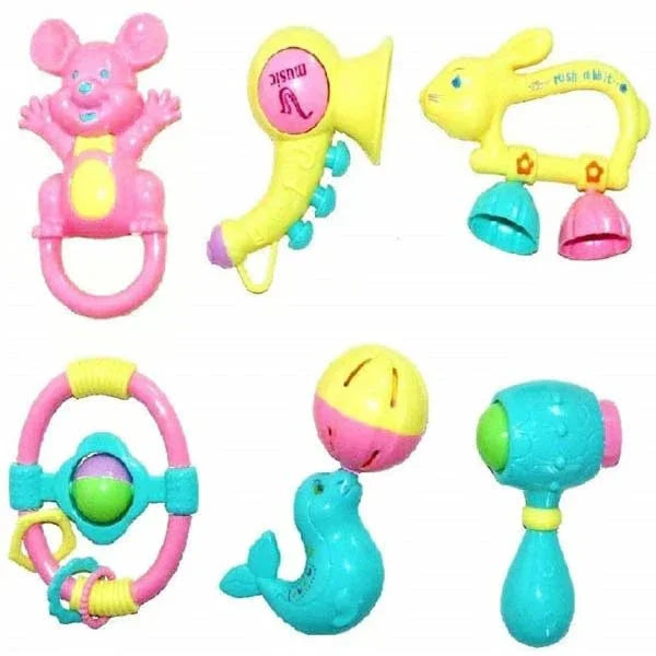 6 pcs pink ratles bag