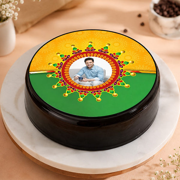 Rakhi Adorable  Photo Chocolate Cake
