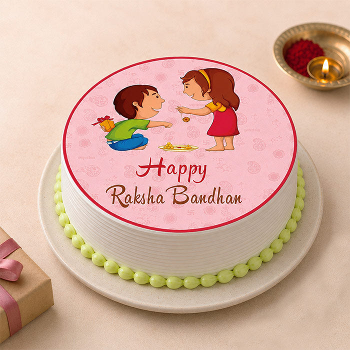 Rakhi Pineapple Photo Cake
