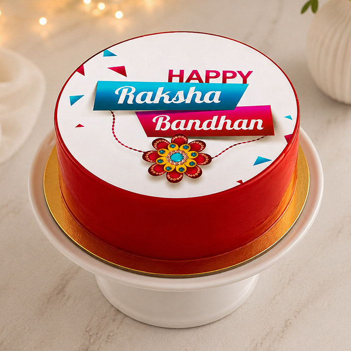 Rakhi Theme Red Velvet Photo Cake 1 Kg