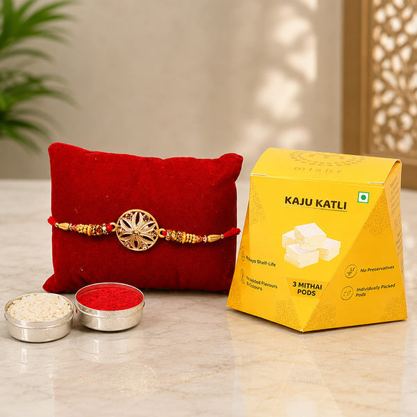 Rakhi With Kaju Katli Set