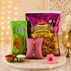 Rakhi with Haldiram Shahi Mixture and Good Day Biscuits customer review image