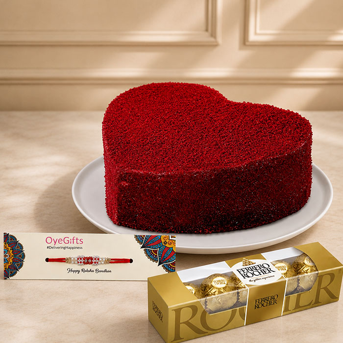 Rakhi with Red velvet cake and Rakhi