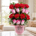 Red Carnation N Pink Roses In A Vase customer review image
