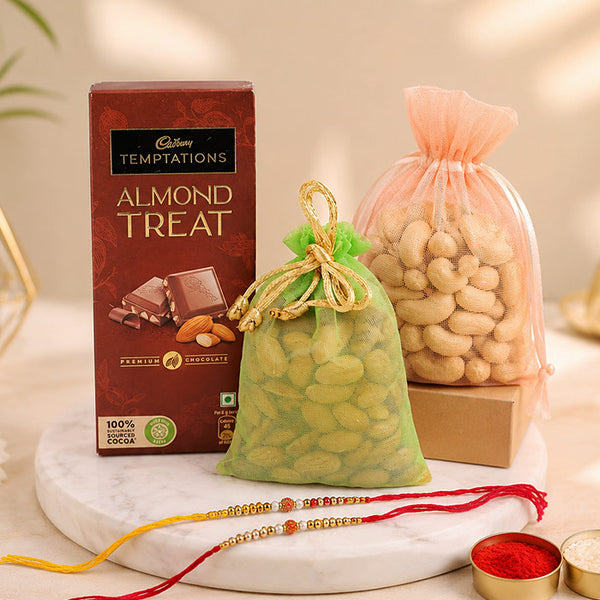 Rudraksha Beads Rakhi Combo
