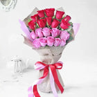 Layered Red N Pink Roses Bouquet customer review image