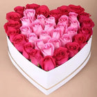 Light N Dark Pink Roses in White Heart Shape Box customer review image