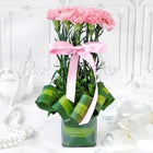Bouquet Of Pink Carnations In Glass Vase customer review image