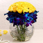 Blue Orchids and Yellow Roses Arrangement customer review image