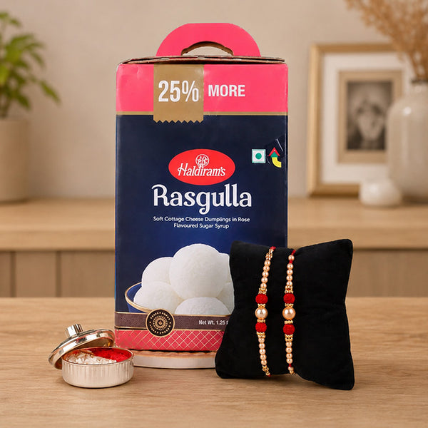 Set 2 Rakhi Set With Rasgulla