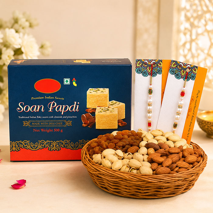 Soan Papdi With Mix Dryfruits Rakhi Hamper
