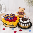 Black Forest Cake with Heart Rose Arrangement, Teddy & Dairy Milk customer review image