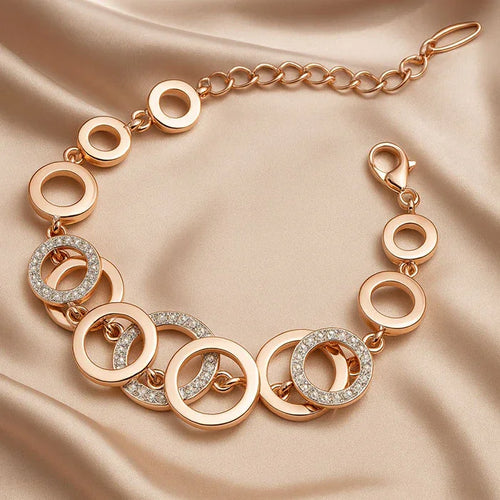 AAA Crystal 18k Rose Gold Stylish Jewellery Set for Women & Girls Online Gift Delivery