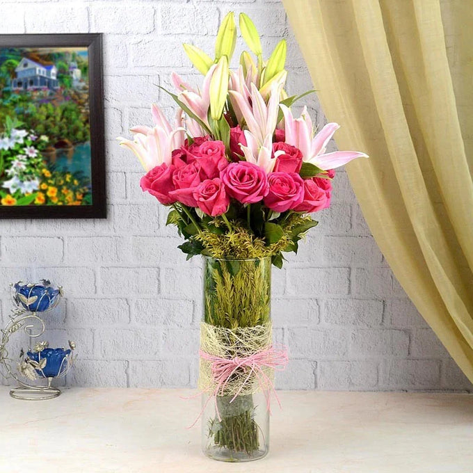 Assortment of Rose and Lily - Flower Delivery in GiftsGhaziabad