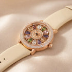 Aurora Bloom Crystal Flower Watch – Rose Gold & Multicolor Gem Dial customer review image