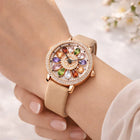 Aurora Bloom Crystal Flower Watch – Rose Gold & Multicolor Gem Dial customer review image