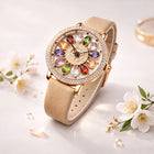 Aurora Bloom Crystal Flower Watch – Rose Gold & Multicolor Gem Dial customer review image