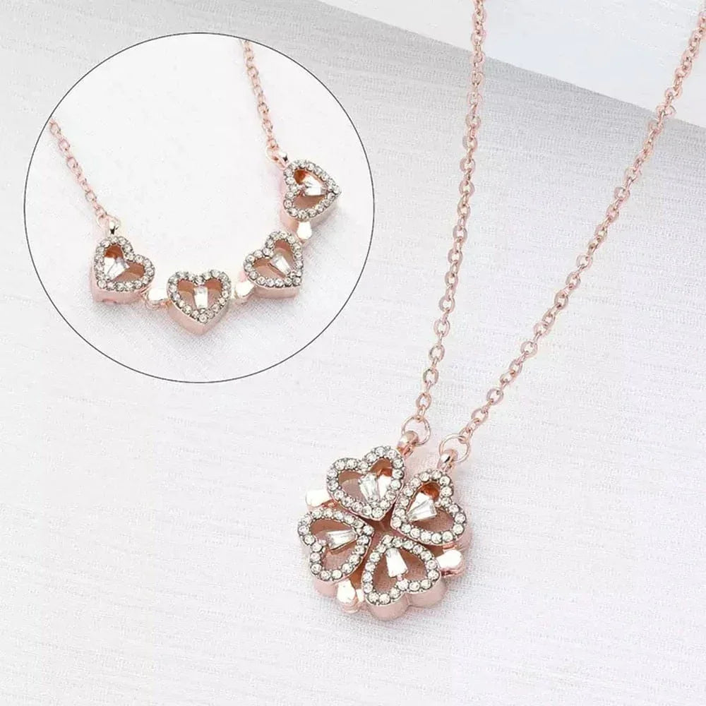 Designs & You Rose Gold-Plated Four Leaves Clover Design Magnetic ...